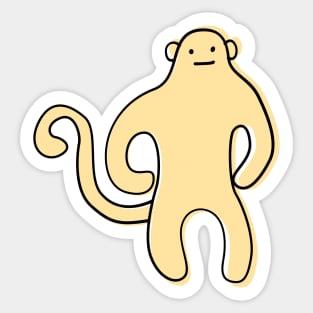 Cute Silly Simple Minimalist Pastel Yellow Monkey Sticker